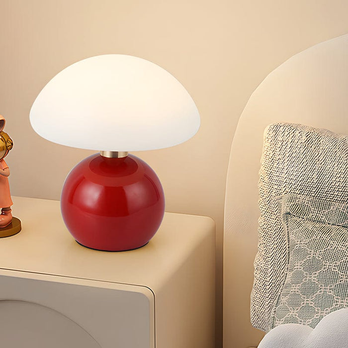 7.8'' Metal Cute Mushroom Kids' Table Lamp Touch Switch 3 Step Dimming LED Night Light