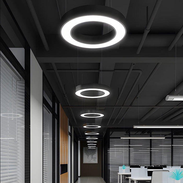 Dia 15'' Ring LED Office Chandelier Light Hanging Ceiling Lighting