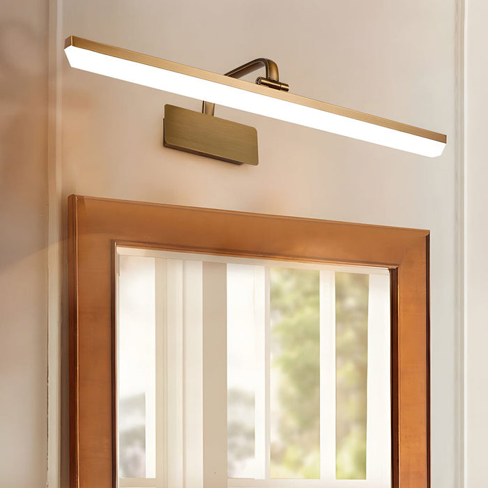1-Light Adjustable Linear LED Vanity Light with Brass Finish