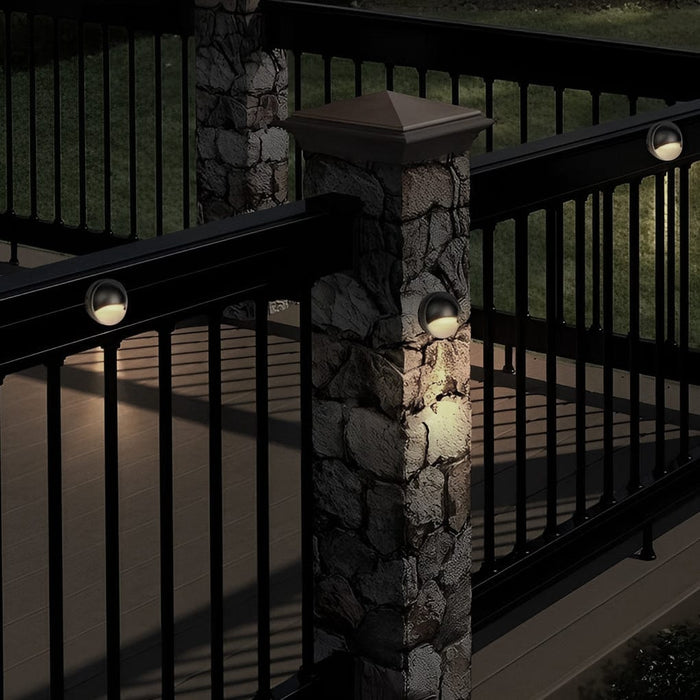Round Waterproof LED Low Voltage 12-36V Black Modern Step Lights Sconces