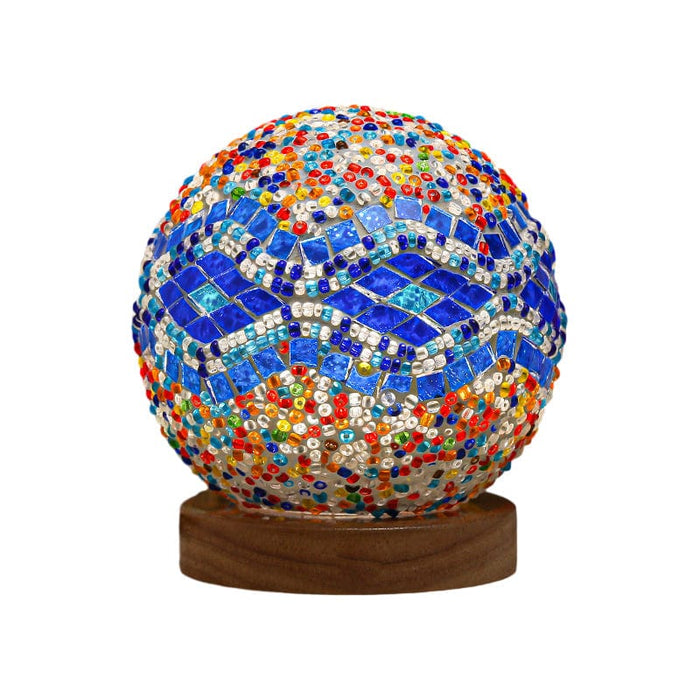 3.9'' Spherical LED Dimmable Glass Bohemian Baroque table lamp Mosaic Night Light