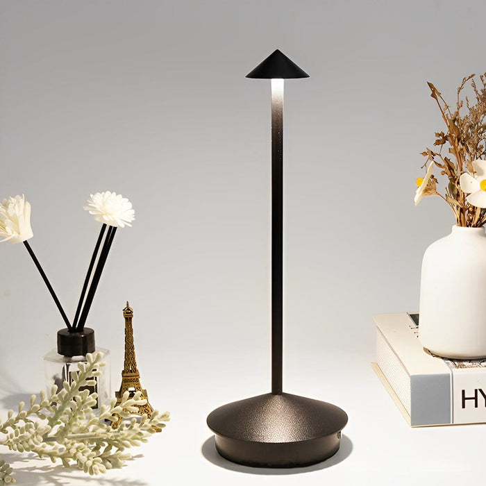 Long Rod Triangle Mushroom Table Lamp with 3 Step Dimmable USB Touch On/Off