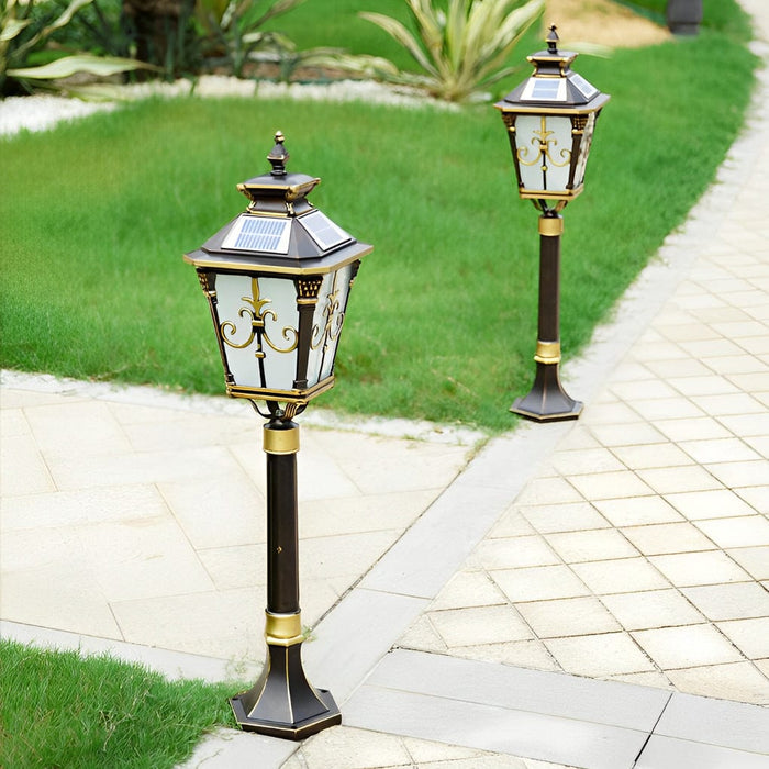 Vintage Pattern Waterproof Intelligent Light Control Solar Lawn Lights