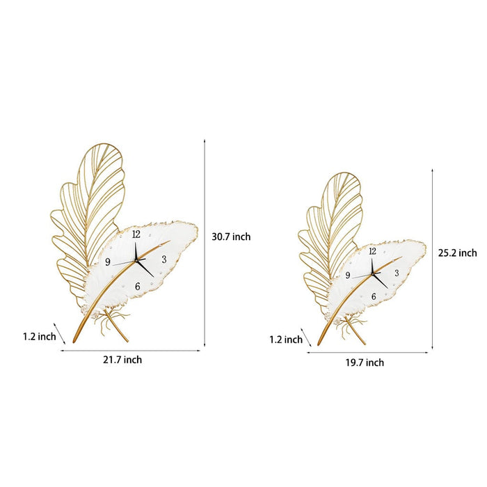 Iron Feathers USB DC5V Wall Clock Creative Decor Modern Wall Lights Fixture