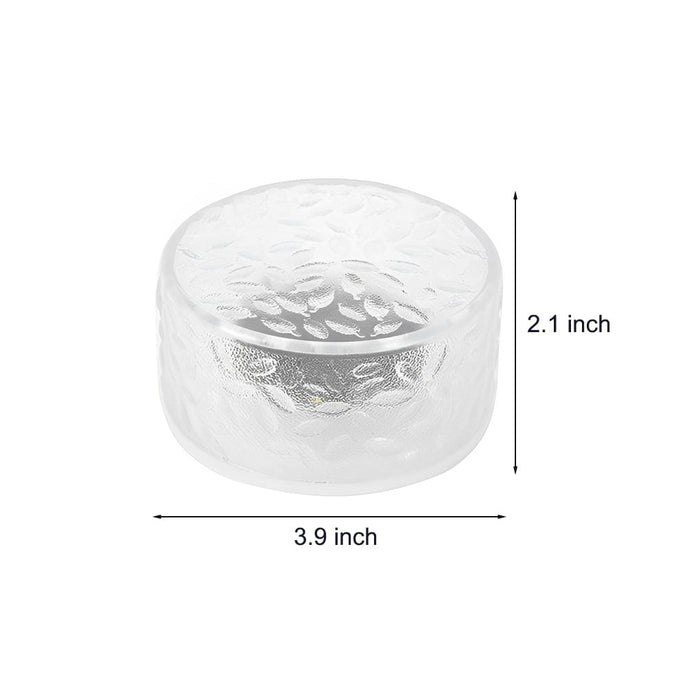 4 Pcs Round Acrylic Ice Bricks LED Waterproof Modern Solar Brick Lights
