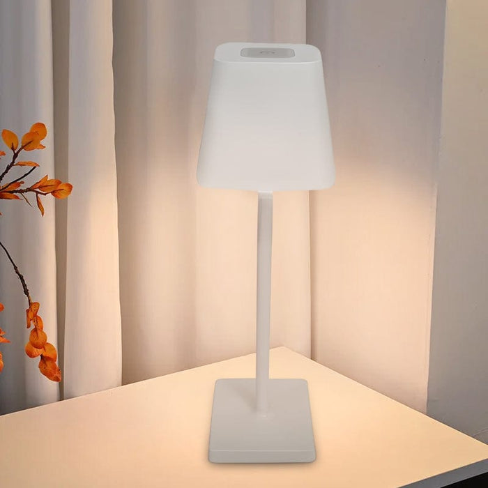 Square Portable Type C Rechargeable Integrated LED Table Lamp Touch-dimming Reading Light