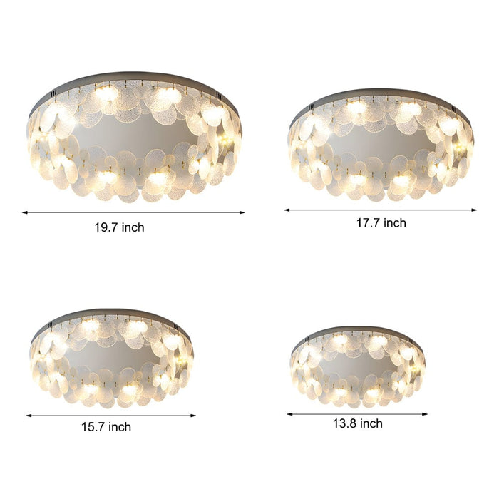 Round Small Glass Seashells 3 Step Dimming Simple Post-Modern Ceiling Lamp