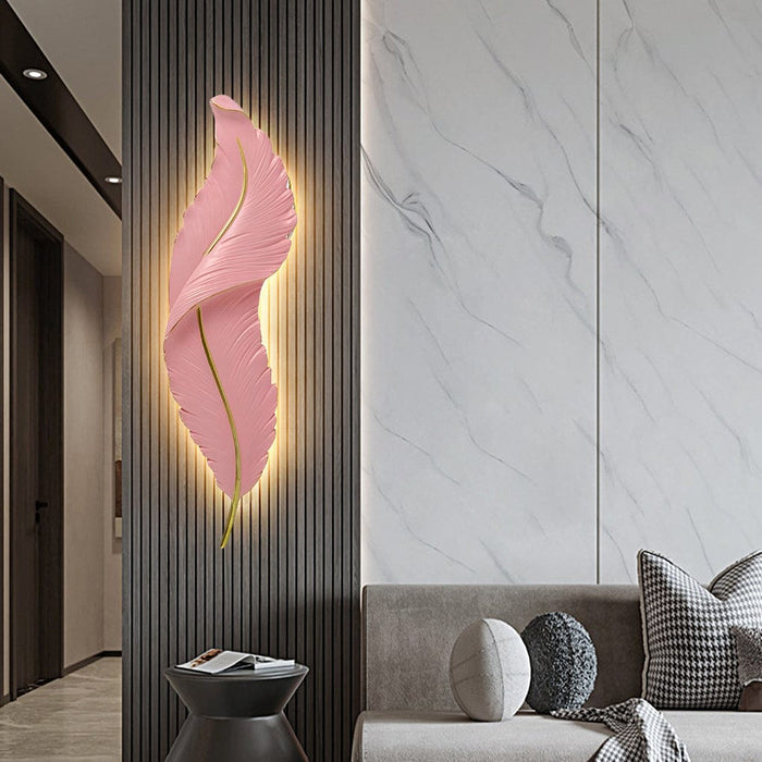 Creative Feathers LED White Luxury Modern Wall Lamp Wall Sconce Lighting
