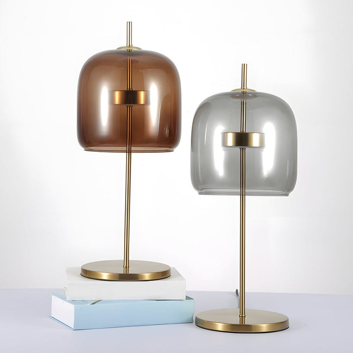 Jube Glass Lampshade table Lamp Smoky. Burned Earth Bedroom Lamp