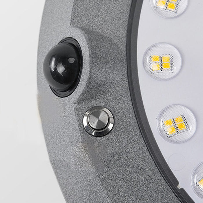 Modern Mushroom LED Solar Wall Light with Dual Motion Sensors - Gray