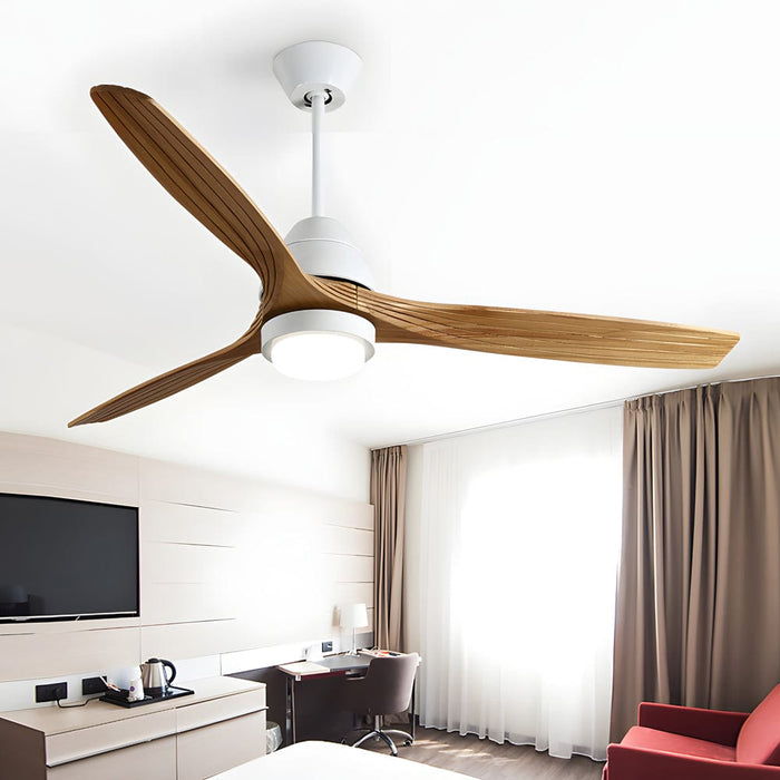 Nordic 52-Inch 3-Blade Wooden Ceiling Fan Light with Remote. 6-Speed