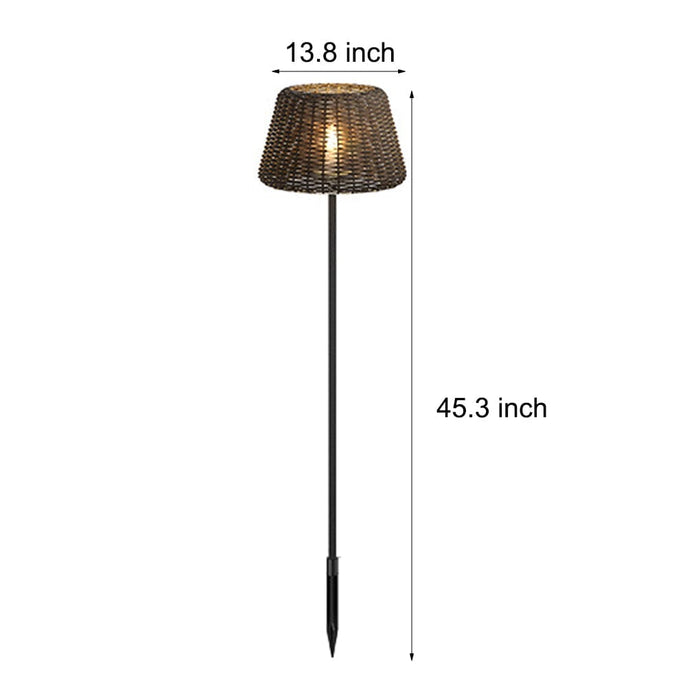 Rattan Shade LED Ralph Outdoor Floor Lamp with Stake. 45.27 In.H