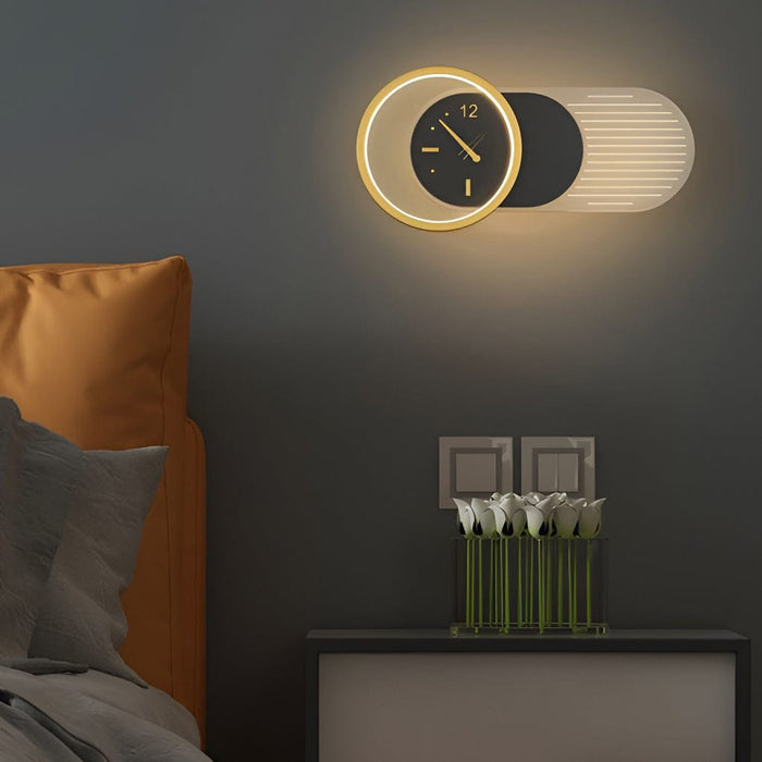 Creative Mute Clock Shaped LED Nordic Wall Lamp Wall Sconce Lighting