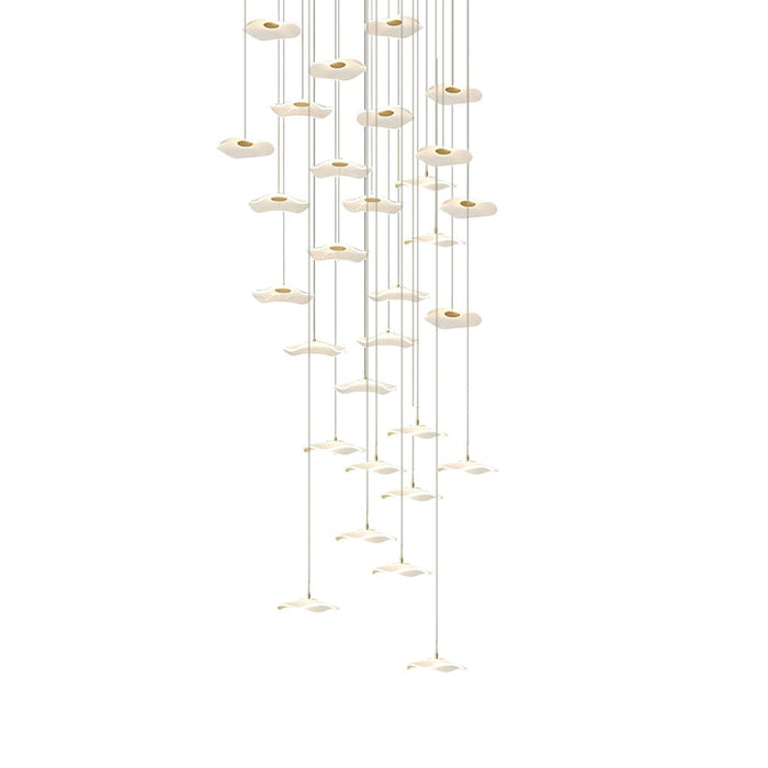 Small Acrylic Lotus Leaves LED Creative Modern Staircase Chandelier