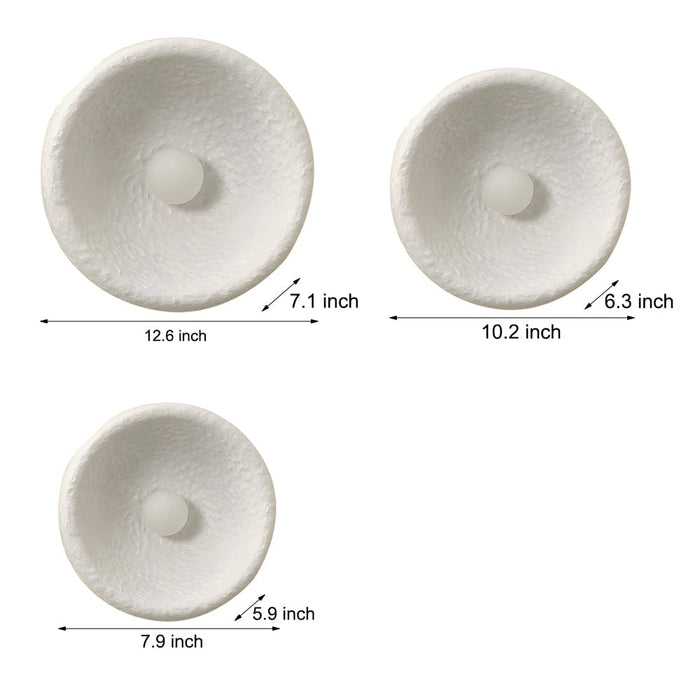 Japanese White Round 1-Light Wall Sconce. 3 Sizes