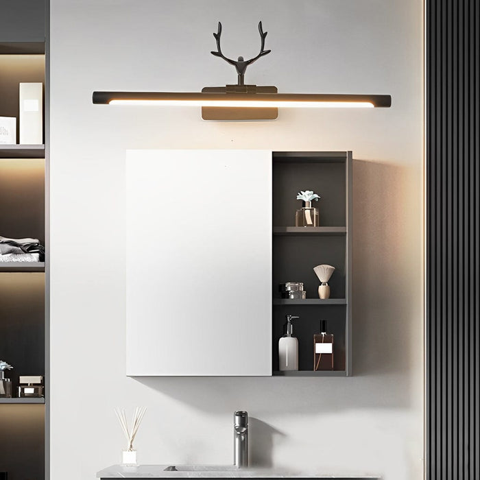 Vintage Antlers Mirror LED Vanity Light 210° Adjustable Sconces