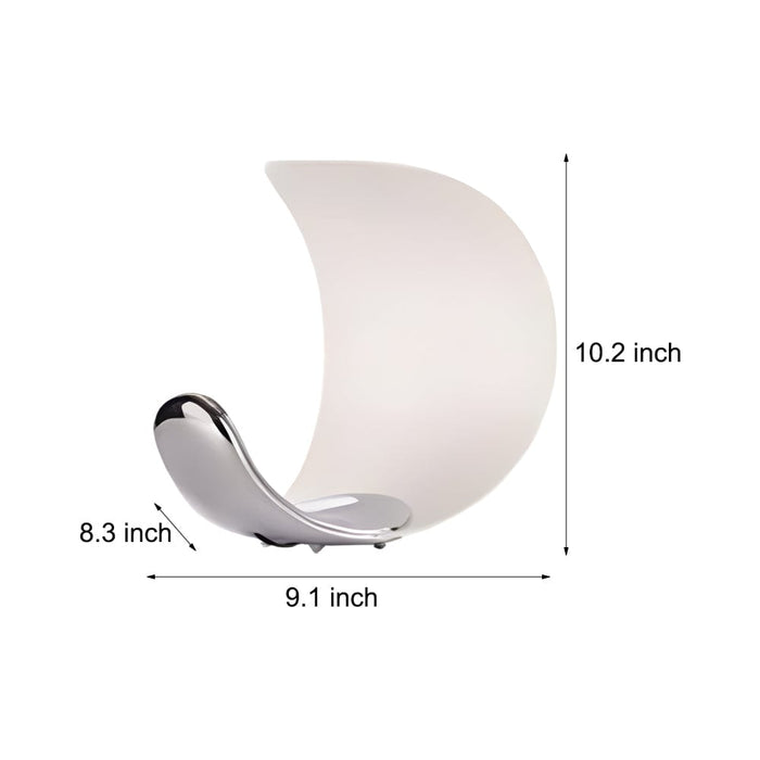Aluminum Curved Moon Shaped Curl D76 LED Table Lamp Touch Dimming Desk Lamp