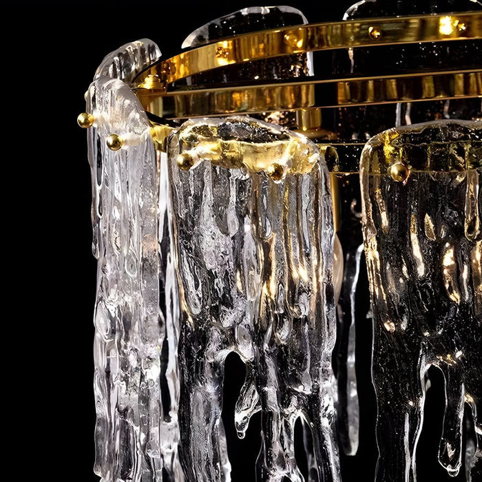 7/10-Light Luxury Glass Decor Icicles Droplet Crystal Chandelier. 3-Step Dimming