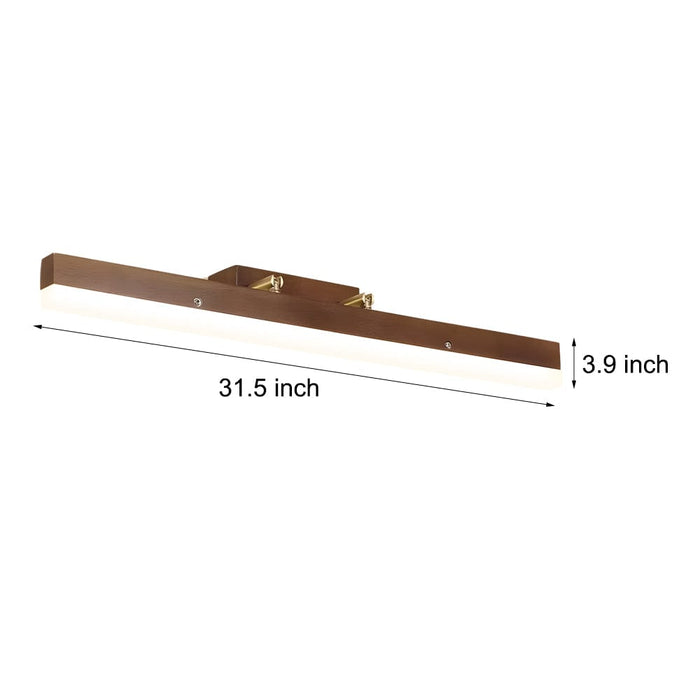 31.49'' Walnut LED Wood Vanity Light - LED Bar Light for Bathroom