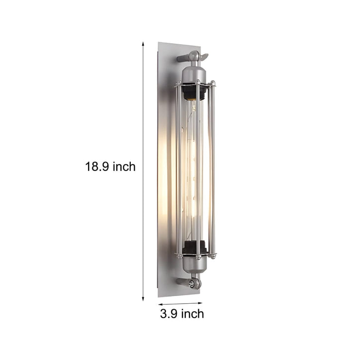 Industrial Vintage Flute Iron 1-Light Wall Lamp - Chrome
