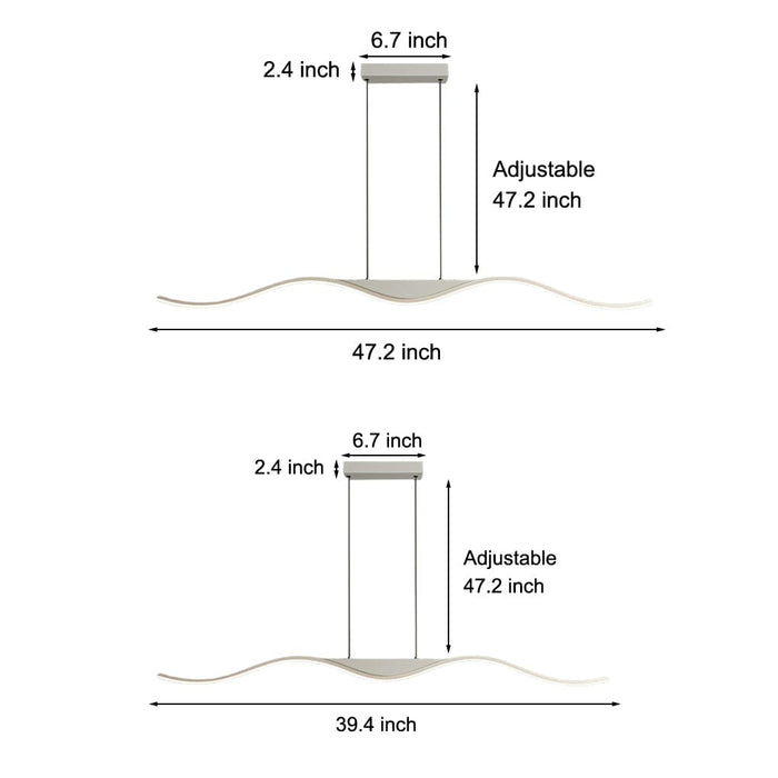 Minimalist Wave Three-Step Dimming Stepless Dimming Modern Chandelier