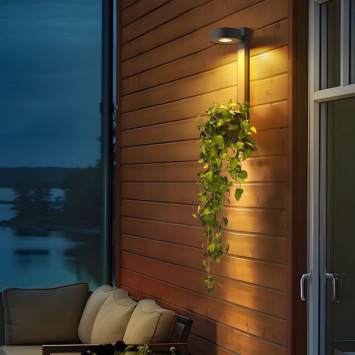 Waterproof Decor LED Solar Wall Lights with Flowerpot Outdoor Wall Lamp