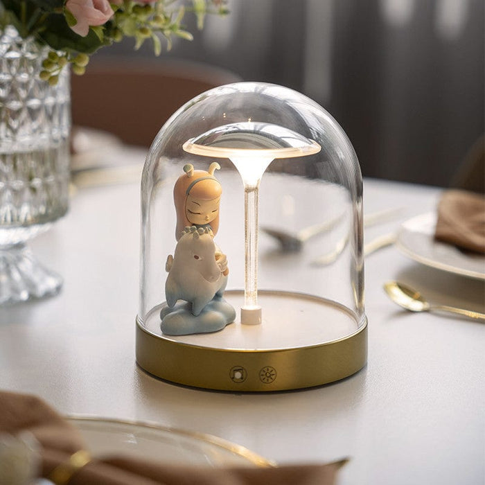 Dome Shaped Glass LED Touch Dimming Table Lamp Ambient Night Light