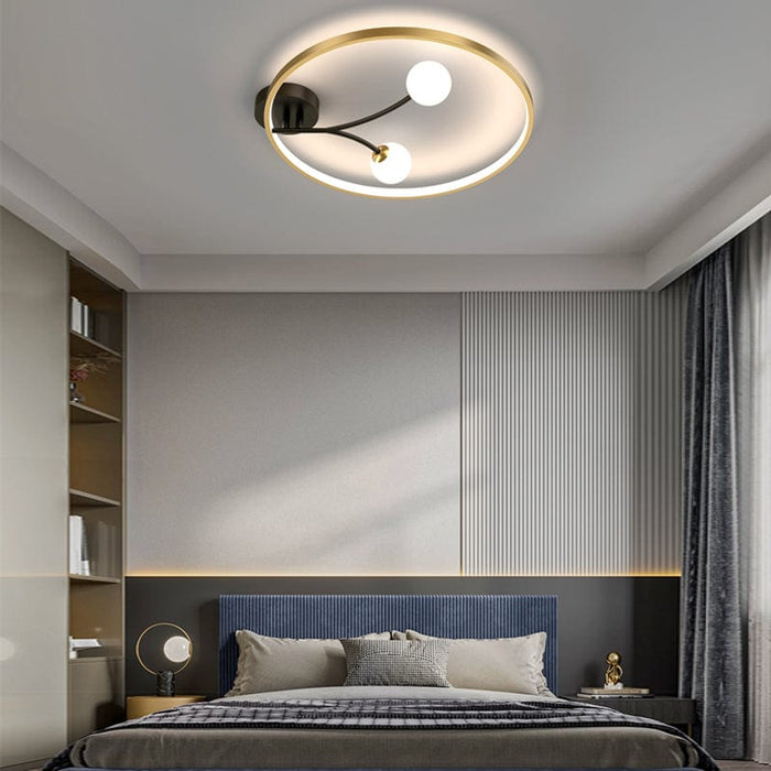 Round 2 Acrylic Ball Flower 3 Step Dimming LED Modern Ceiling Light Fixture