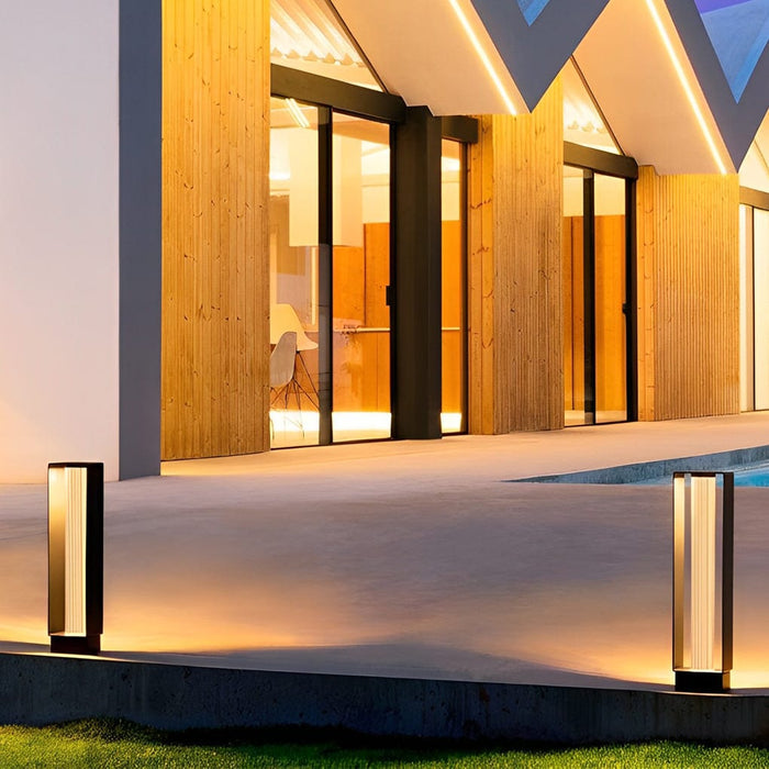 Creative Waterproof LED Black Modern Outdoor Solar Lawn Light Path Lights