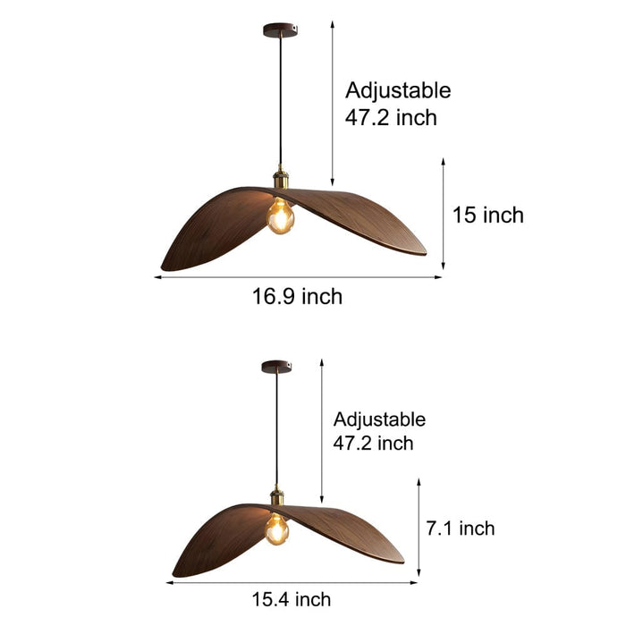 Wabi-Sabi Creative Walnut Wood Leaf Hardware Retro Minimalist Chandelier