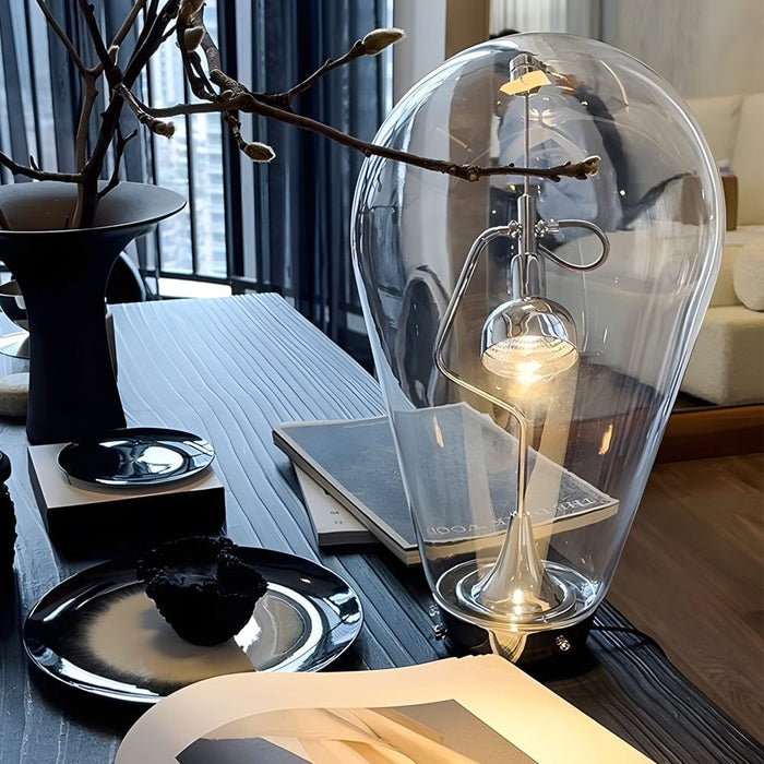Industrial Magnet Control Glass Bulb Shaped  Blow Table Lamp Touch Dimming Desk Lamp
