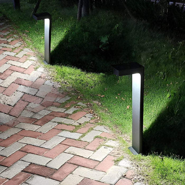 Minimalist Waterproof LED Black Modern Outdoor Solar Path Lights Lawn Lights