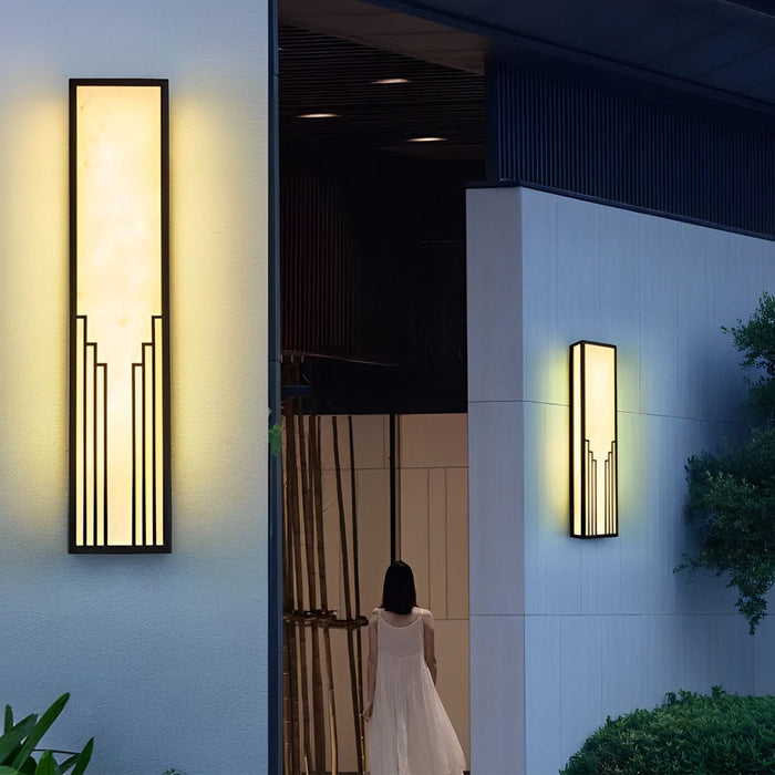 Strip Rectangular Resin Waterproof LED Black Modern Outdoor Wall Light
