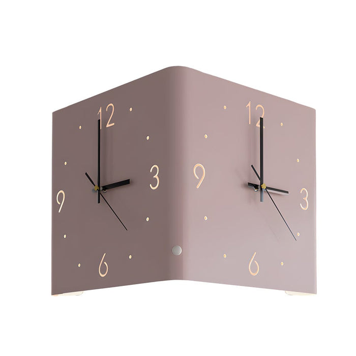 Mute USB Motion Sensor LED Foldable Double Sided Corner Wall Clock