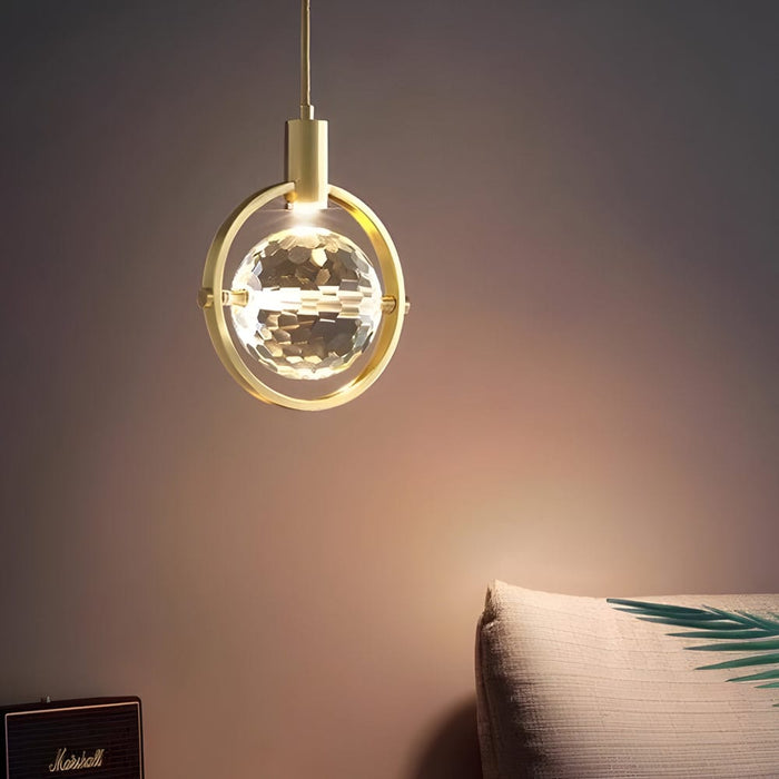 Round Semicircle Crystal Ball Ins LED Creative Modern Hanging Lights Fixture