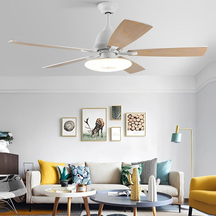 5 Blades Mute Dimmable LED with Remote Creative Nordic Ceiling Fans