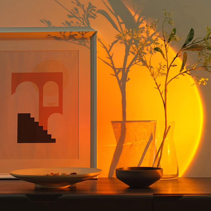 Flower Shaped Rainbow Color Sunset Lamp USB Projection Night Light
