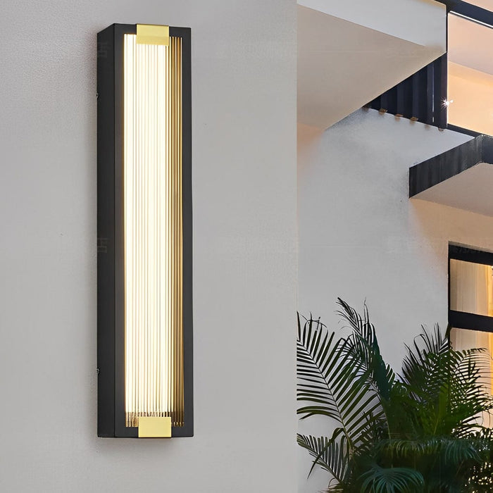 Rectangular Strip Waterproof LED Black Modern Porch Lights Wall Sconces