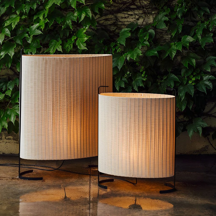 Aluminum 42'' Novelty Floor Lamp with Fabric Shade Outdoor Standing Lamp