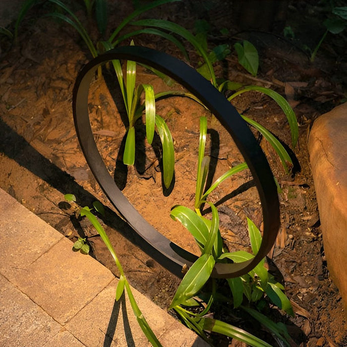 Minimalist Circle Design Waterproof LED Black Modern Pathway Lights