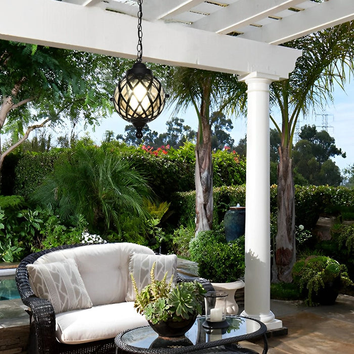 Waterproof Glass Ball Retro European Style Outdoor Chandelier