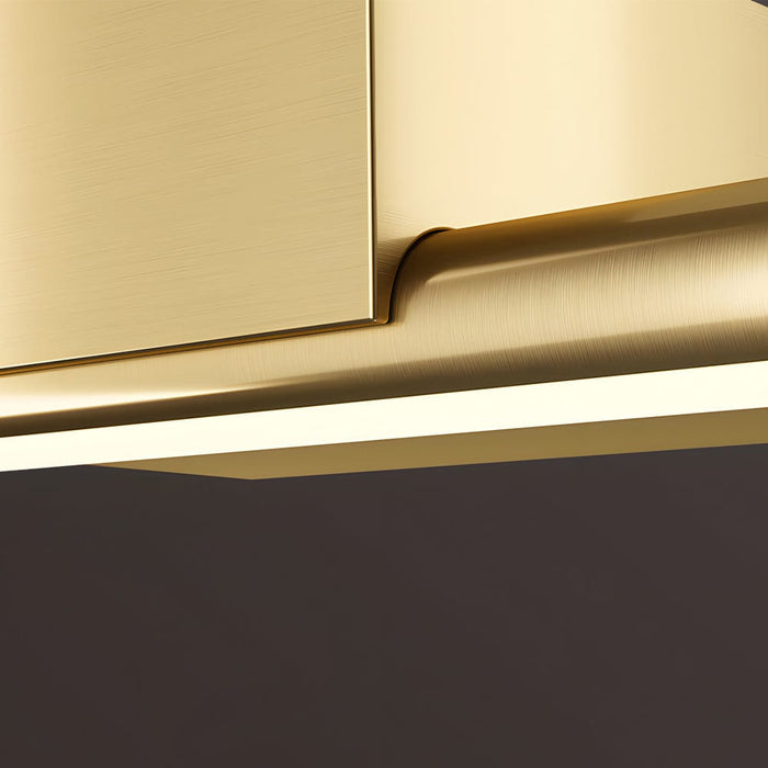 Modern 1-Light Brushed Brass Linear LED Vanity Light Bar for Bathroom. Natural Light