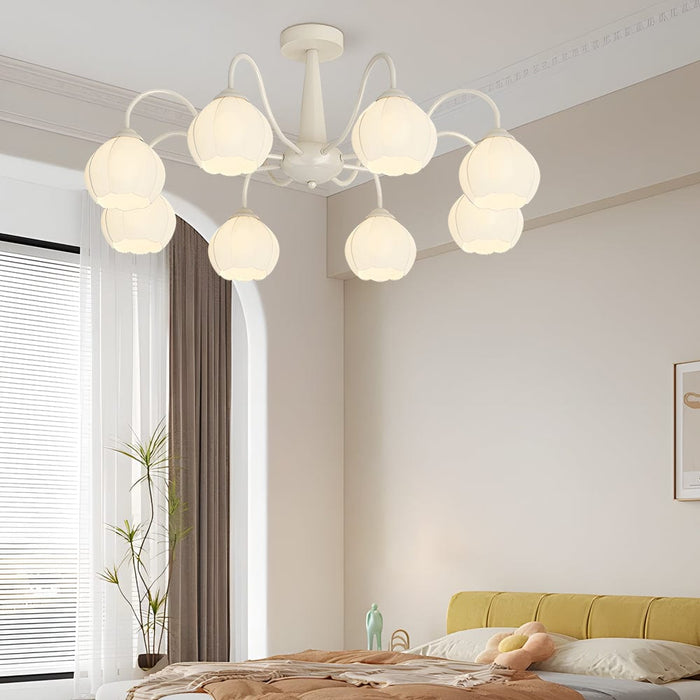 8 Round Flowers Bell Orchid Three Step Dimming Modern Ceiling Lights Fixture