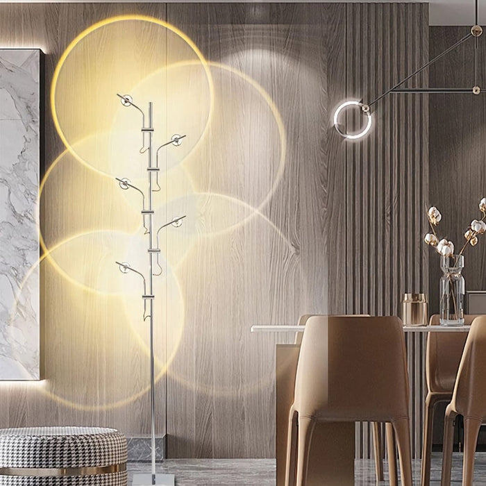 Industrial Finish Chrome Electroplated Metal Floor Lamp Integrated LED Standing Lamp