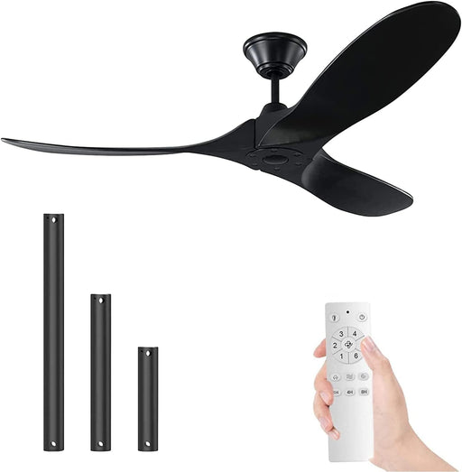 70 in. Black Outdoor Ceiling Fans for Patio, Modern Outdoor Ceiling Fan NO Light, Black Outdoor Ceiling Fan, Silent Propeller Reversible Ceiling Fan-1-ErisView