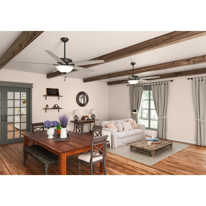 70 in. Bronze Ceiling Fan, Indoor Ceiling Fan with LED Light and Pull Chain Control, Hugger Ceiling Fans-5-ErisView