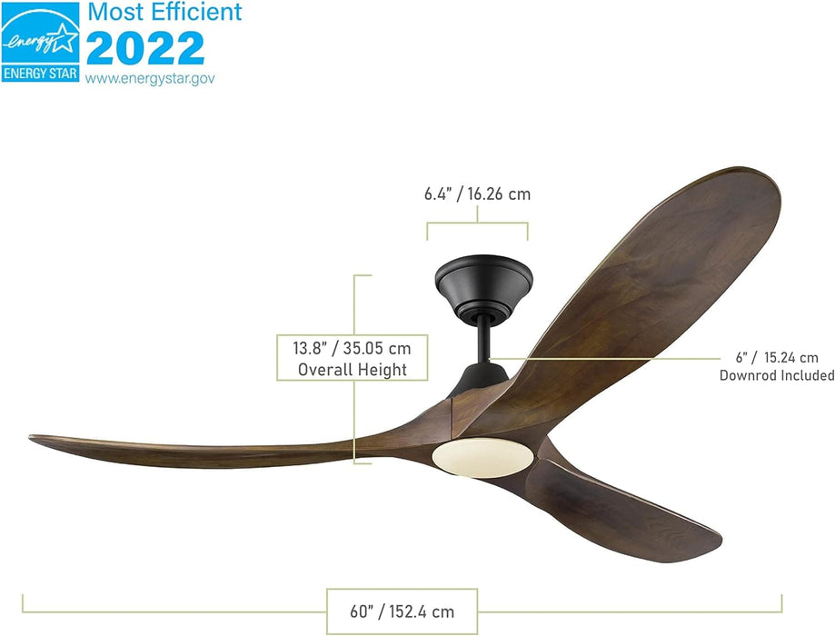 70 in. Ceiling Fan with LED Light and Remote Control, Matte Black Ceiling Fan-4-ErisView