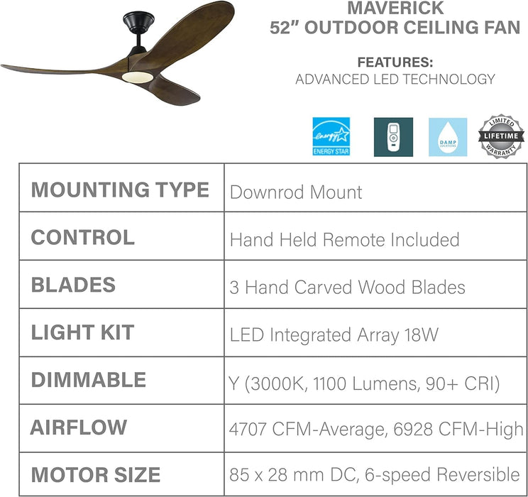 70 in. Ceiling Fan with LED Light and Remote Control, Matte Black Ceiling Fan-9-ErisView