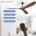 70 in. Deep Walnut Large Outdoor Fan with Remote Control, Ceiling Fan NO Light, Farmhouse Ceiling Fans for Living Room Bedroom, Outdoor Fan for Patio-2-ErisView