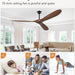 70 in. Deep Walnut Large Outdoor Fan with Remote Control, Ceiling Fan NO Light, Farmhouse Ceiling Fans for Living Room Bedroom, Outdoor Fan for Patio-3-ErisView